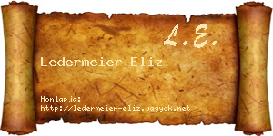 Ledermeier Eliz névjegykártya